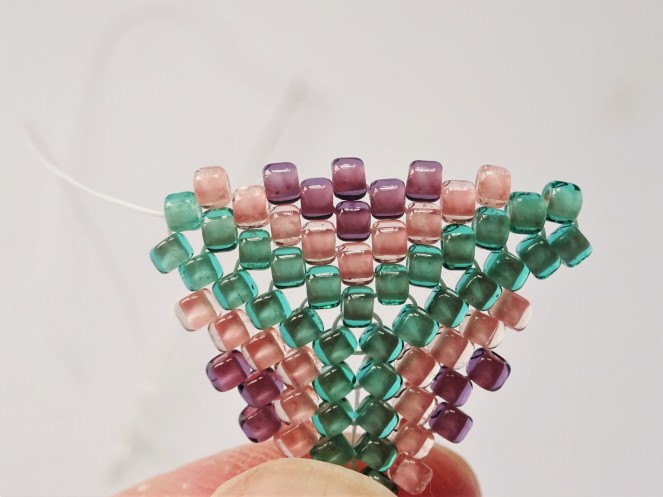 Peyote triangle bead weaving earring tutorial